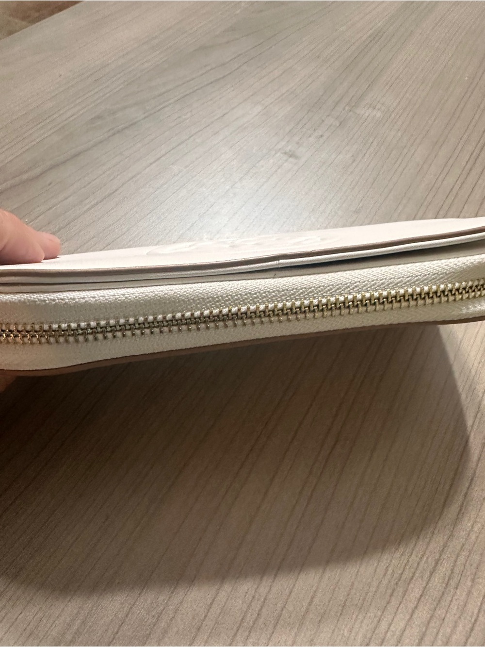 Nanette Lepore Cream Zip Wallet with Gold Logo - Picture 5 of 10